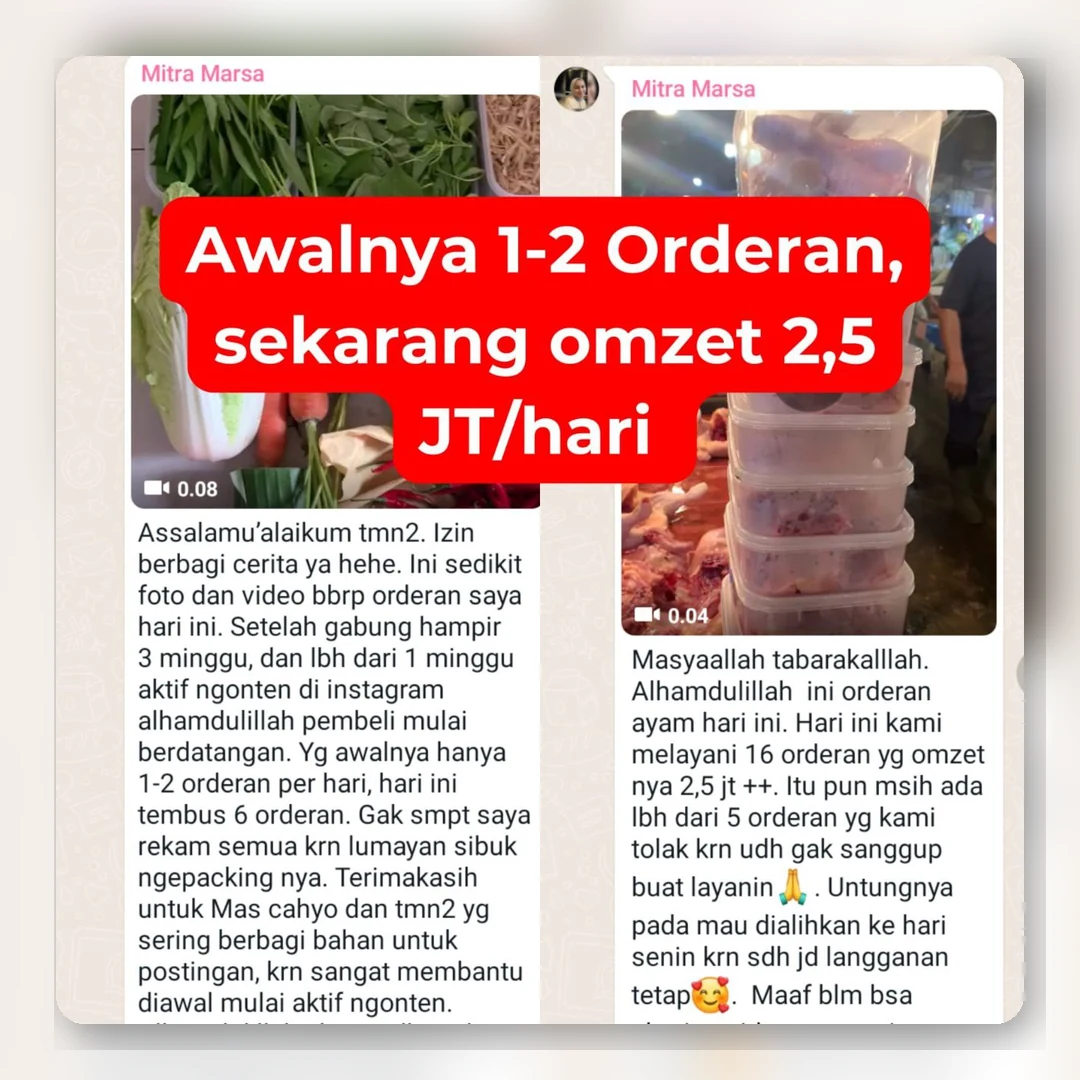 Testimoni omzet 2,5 juta per hari